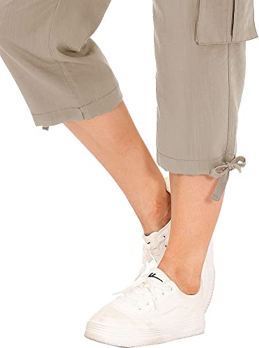 Image of MoFiz Womens Capris with Pockets Loose Fit Casual Capri Pants Dressy Lightweight Ladies Baggy Cargo Pants for Hiking