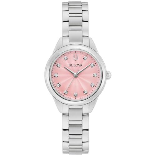 Bulova 96P249 - Reloj analógico de Cuarzo para Mujer con Correa de Acero Inoxidable, Plata, Pulsera