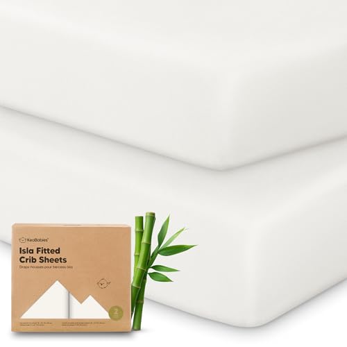 Image of KeaBabies 2-Pack Baby Crib Sheets for Boys, Girls - 52x28 Viscose Derived from Bamboo Toddler Bed Sheets Neutral, Fitted Crib Mattress Cover for Standard Baby Bedding, Soft & Cozy (Soft White)