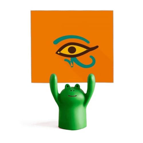 Porte-mémo grenouille dessin animé et œil égyptien pour égayer votre espace télétravail