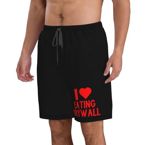 I Love Eating Drywall Men's Casual Board Shorts Swim Trunks Beach Golf Short Swimwear Bathing Suits2