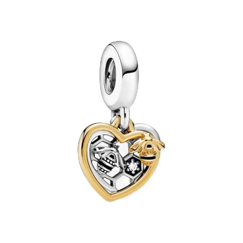 Abalorio de plata de panal 925 ideal para regalar en pulseras de 3mm