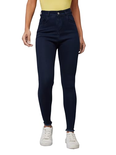 Image of Dolce Crudo Women's Skinny High Rise Bleached Cropped Stretchable Denim Jeans