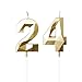 Geburtstagskerzen Zahlen 24, Geburtstag Kerzen, 5cm Gold Kerzen Geburtstag, Tortendeko Geburtstag, Geburtstagskerzen für Geburtstagsdeko, Nummer 24