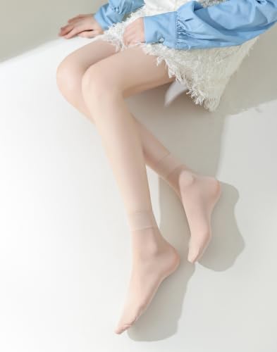 Image of Women's 50D Ankle High Sheer Stocking Socks | 50D, Reinforced Toe, Strechty Top Band, Breathable, Silky Smooth, Box Packing