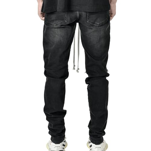 Mens Vintage Ripped Patch Jeans Printed Pattern Skinny Biker Denim Pants Hip Hop Check Patchwork Jean Trousers4