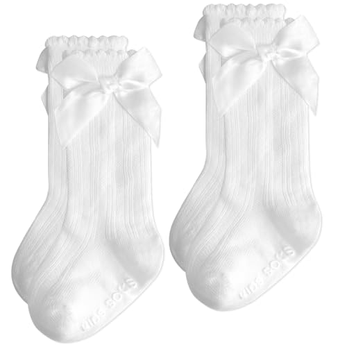 Lista de Calcetines hasta la rodilla para Niño los 5 mejores. 40 Calcetines altos hasta la rodilla para bebé, antideslizantes, calcetines largos de algodón con lazo, para recién nacido, calcetines de vestir para bebé, 0-6M/6-12M/1-3Y,...