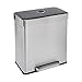 Amazon Basics - Cubo de basura rectangular para reciclaje con 2 compartimentos, 60 litros