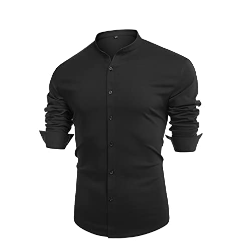 Camisa social masculina slim fit gola listrada manga longa e curta casual camisa de botão moda outon