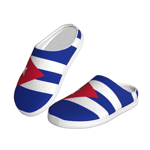 Cozy Cuban flag print Slippers Indoor and Outdoor Fuzzy House Shoes Anti-Skid Sole Gifts for Women Indoor Scuff2