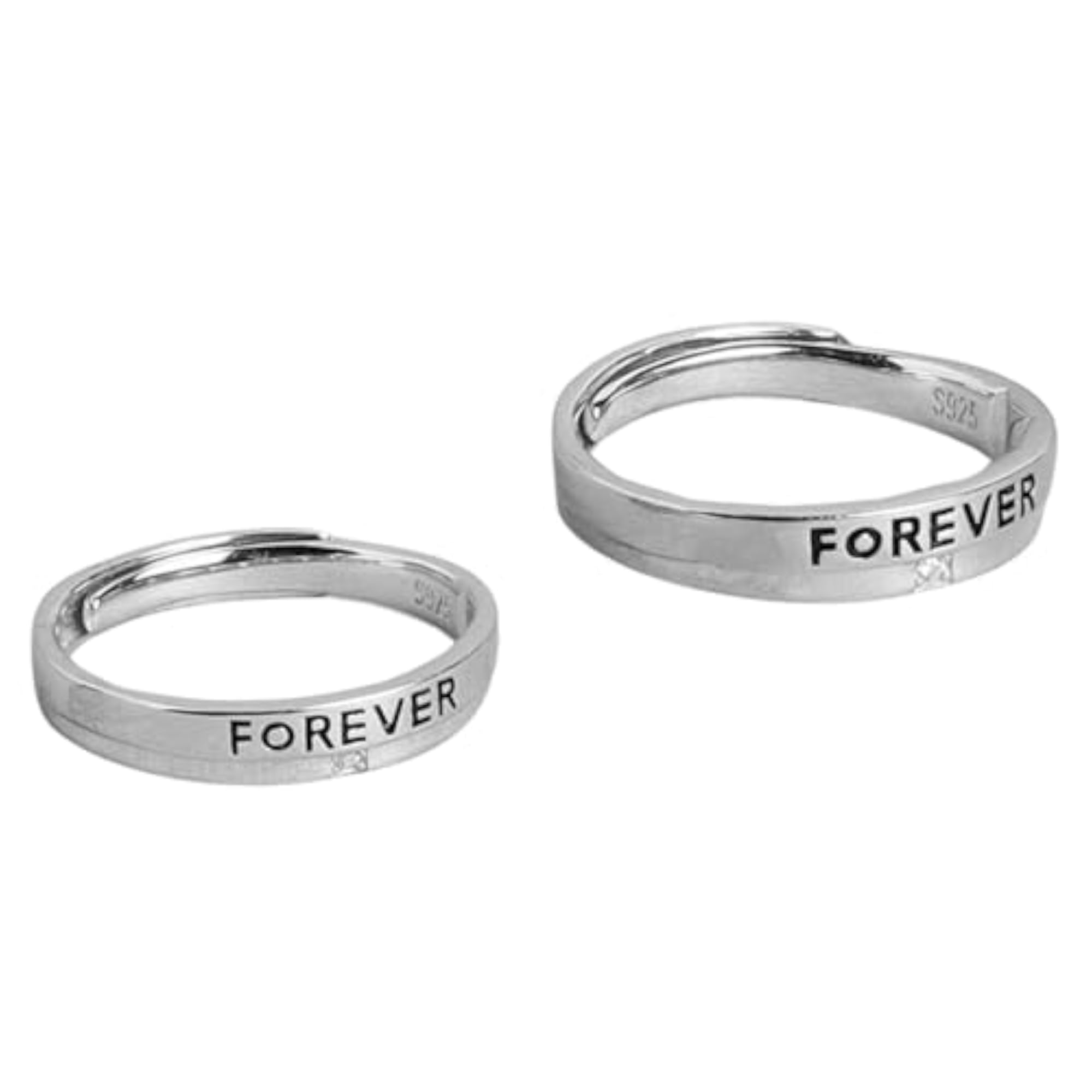 925 Sterling Silver Contemporary Rhodium Plated Ring