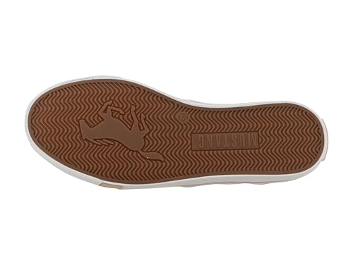 MUSTANG Damen Low-Top Sneaker, Frauen Halbschuhe,Turnschuhe,Laufschuhe,schnürschuhe,schnürer,straßenschuhe,Strassenschuhe,Beige,41 EU