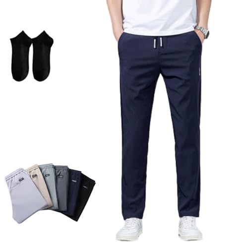Leenfort Mens Stretch Pants, Dandyflex Unisex Ultra Stretch Quick Drying Pants, Ultra Stretch Breathable Casual Pants