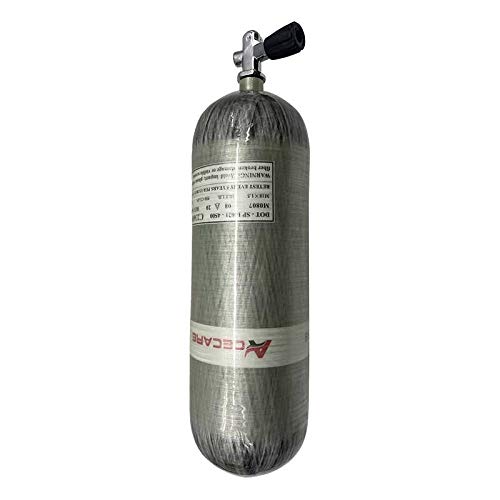 Acecare PCP Airguns 9L DOT Approved Hpa Tank 4500Psi Scuba Diving Cylinder M18*1.5 (9L+ AQS-M1)