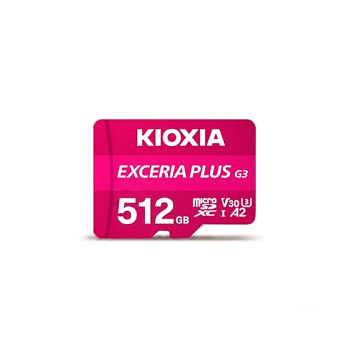 Image of KIOXIA EXCERIA Plus G3 512GB MicroSDXC Memory Card | UHS-I U3, A2, V30 | 210MB /s R, 150MB /s W | Mad in Japan | 4K Video | Waterproof & Shockproof | 5-Yr Warrant