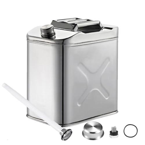 Ariv Hommey 35L Jerry Can,304 Stainless Steel Petrol Fuel Tank W/Built-in Spout,Portable Heavy Duty Diesel Containers Storage Car Motorcycle