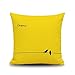 Lieson Fundas de almohada decorativas, 1 funda de almohada de 20 x 20 cm, 50 x 50 cm, fundas de cojín de pájaro, color amarillo, negro, lino