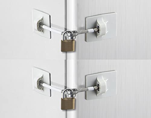 2-Pack Refrigerator Lock (2-Pack, White with Keyed Padlock)