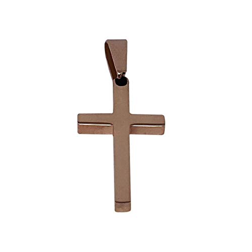 Preisvergleich Produktbild Ketten Anhänger Damen Halskette Frauen (Kreuz Rosegold)