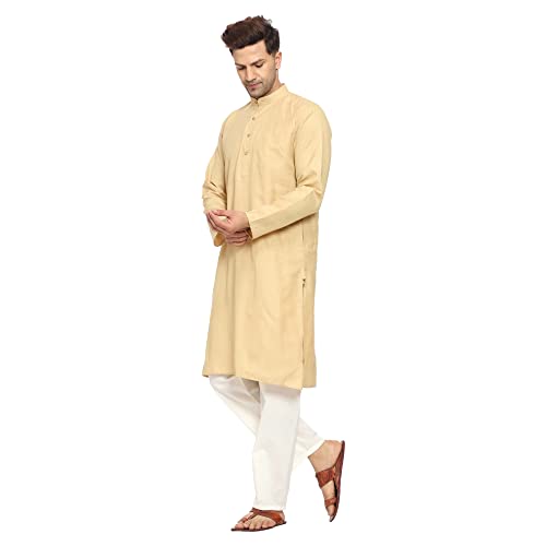 Image of ITOS365 Men Cotton Blend Kurta Pyjama Set Party Fashion Regular Ethinic Wear Indian Dress Gift for Men
