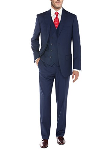 Salvatore Exte Men's Vested Three Piece Suit Blazer Jacket Dress Vest Plus Pant