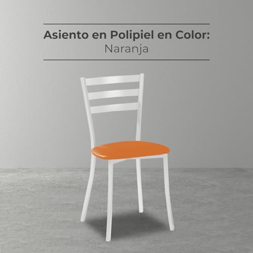 ASTIMESA SCMBLNA Dos sillas de Cocina, Metal, Naranja, Altura de Asiento 45 cms - imagen 6