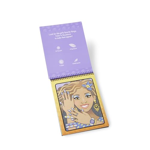 Melissa & Doug On The Go Water Wow! Makeup & Manicures (Reusable Water-Reveal Activity Pad, Chunky-Size Water Pen), White , Multi