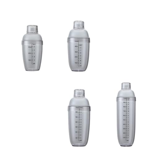 Artibetter Coctelera de Plástico Transparente para Cócteles y Leche con Capacidad de 300ml a 1000ml, Diseño a Prueba de Fugas y Uso Cómodo para Preparar Bebidas en Casa