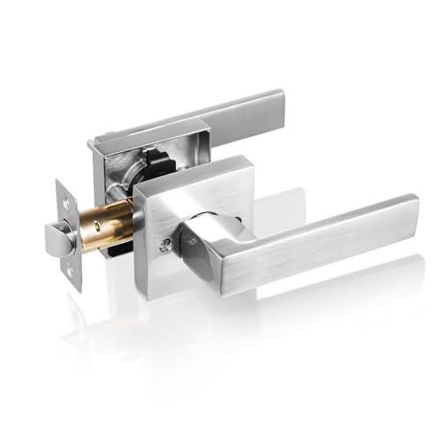 HARDHAWK 1 Pack Passage Door Lever Silver Door Handles Heavy