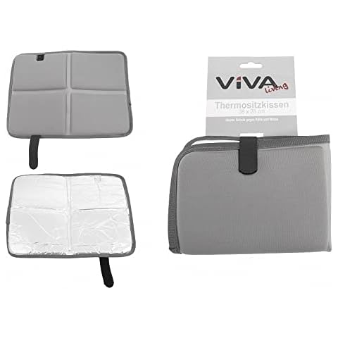 Viva Thermo Sitzkissen Outdoor Faltbar, Spielplatz Matte, Sitzunterlage Outdoor Kinder Sitzmatte, Wander Jagd Zubehör Garten Stadion Hunting Camping, 38 x 28 cm, Grau Cover
