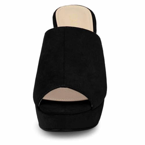 Image of Allegra K Women's Open Toe Platform Chunky Heel Slides Sandals