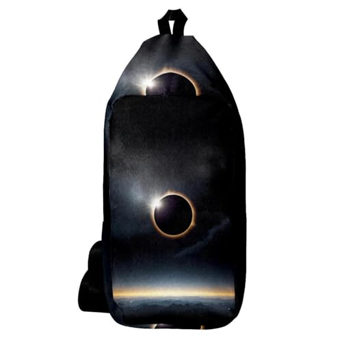 Sac à dos à bandoulière noir et multicolore 16x36.5cm pour homme et femme