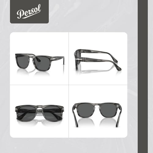 Persol Elio PO3333S Square Sunglasses for Men for Women +BUNDLE with ACCESSORY EYEWEAR KIT3