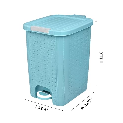 Image of FLAIR Ultra Home Pedal Trash Bin - 8L Medium Dustbin with Inner & Lid | Unbreakable Plastic, Odor Control, Lightweight | Non Garbage Smell | Perfect for Bathroom, Kitchen & Office (Sky Blue)