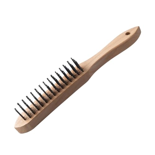 FM Professional 21521 Brosse pour Le Nettoyage du Barbecue, Brosse métallique à Barbecue, Bois de hêtre, Acier, Bois, 28 x 3,2 x 4,5 cm