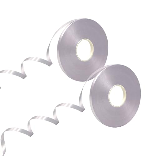 Silver Curling Ribbon 5mm 50m x 2 Rolls for Party Decorations and Crafts