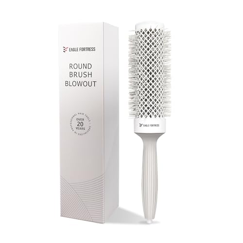 Brosse ronde professionnelle pour brushing avec céramique et technologie ionique – Combinaison de poils innovante pour le volume, la douceur et le coiffage...