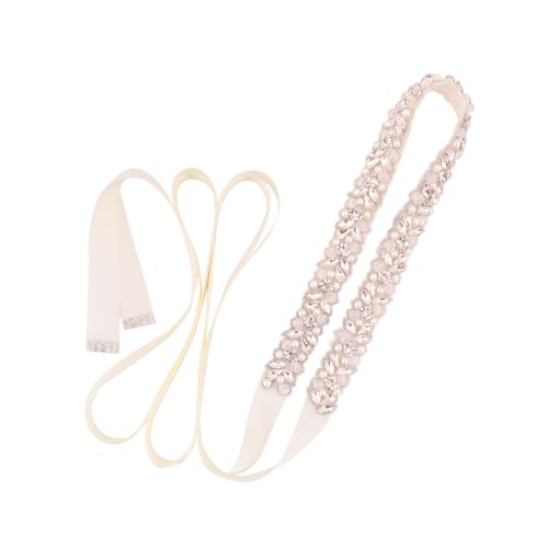 Crystal Bridal Belt Pearl Sash Handmade Rhinestones Wedding Belt for Bride Dress