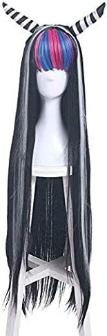 WRMING Long résistant à la Chaleur fumée Gris Violet mélangé Leone Abbacchio Cosplay Perruque pour JoJo's Bizarre Adventure Anime Party Halloween mascarades de Noël-60cm Cover