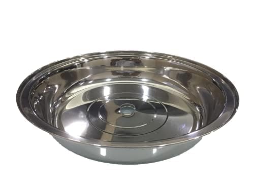 Image of KMW Stainless Steel Plate Cover with Dome Lid, 27 cm, Silver - Durable and Elegant Plate Protector for Food Storage, Keeps Dishes Warm, Ideal for Home & Restaurant Use