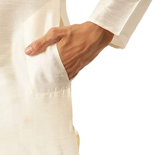 Image of SOJANYA (Since 1958, Men's Silk Blend Grey Kurta Pyjama & Silk Blend Jacket Combo
