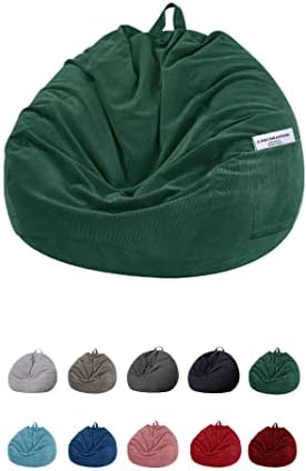 Bean Bag Storage Kisoy Bean Bag Chair Cover (No Filler) Stuffed