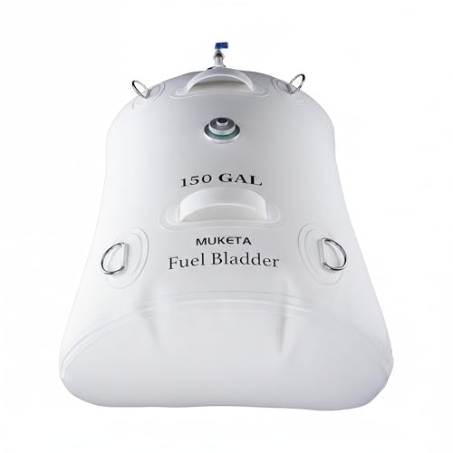 MUKETA Marine Fuel Bladder for Boat Gas Diesel Fuel Emergency Tanks Auxiliary Fuel Bladder Kit for Extended Range Fishing, Yachting, Sailing, Ferrying, Cruising Trips (White, 150 Gallons)