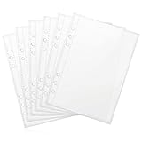 20 Sheets Clear Pocket Protectors, 6 Ring A5 Planner Inserts, Double Sided Clear Binder Sleeves, Plastic Sleeves for Binder Refill, Photo Card Sticker Organizer Pocket Pages