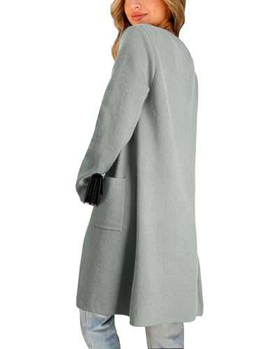 Women's Open Front Cardigan Sweater Long Sleeve Casual Knit Lapel Coatigan Coat3