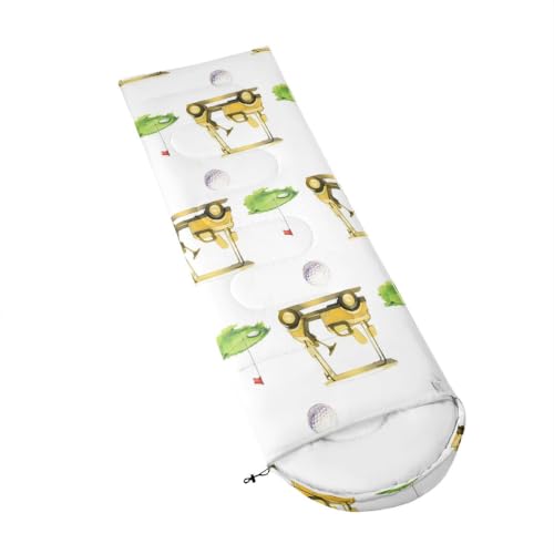 Bolsa de Dormir Erosebridal Golf Balls con Diseño de Carritos, para Camping, Color Amarillo Golf Grande miniatura 4