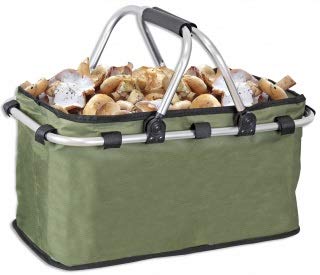 Cuchilleria Deportiva ALBAINOX 39099. Cesta Plegable para Setas Albainox. Verde. Estructura de Aluminio. 42x26x22 cm Herramienta para Caza, Pesca, Camping, Outdoor, Supervivencia y Bushcraft