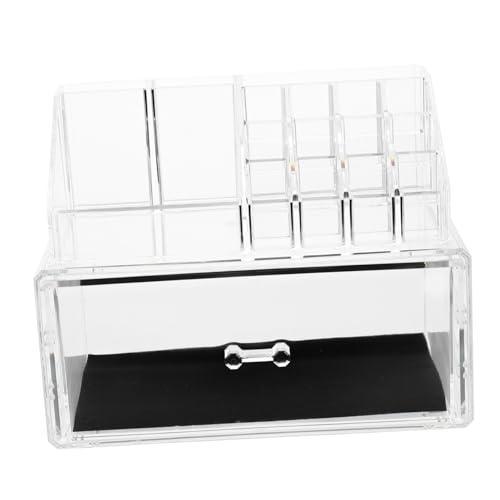 WRITWAA Transparent Type Makeup Organizer Cosmetic Storage Box for Efficient Makeup Display Easy Access for Bathroom Bedroom Use Design