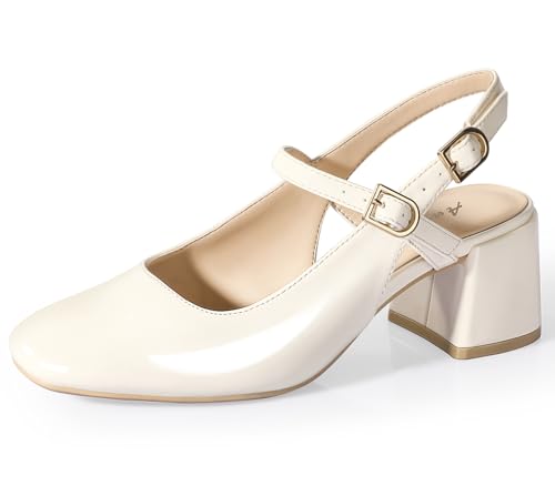 Chaussures Mary Jane femme à talons bas carrés et bout fermé Ankis pour mariage