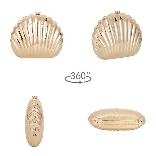 Image of Women Seashell Evening Bag Purse Mermaid Chain Strap Clutch Handbag Shoulder Bag | Seashell